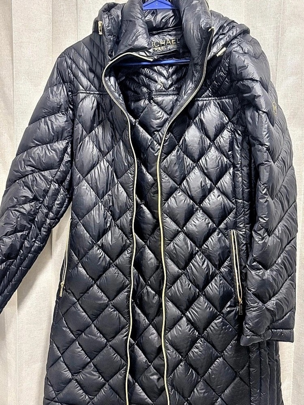 Michael Kors Packable Diamond Quilted Hooded Down Puffer Coat